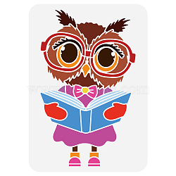 Plastic Drawing Painting Stencils Templates, for Painting on Scrapbook Fabric Tiles Floor Furniture Wood, Rectangle, Owl, 29.7x21cm(DIY-WH0396-708)