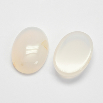 Natural White Agate Cabochons, Oval, 25x18x7~10mm.
