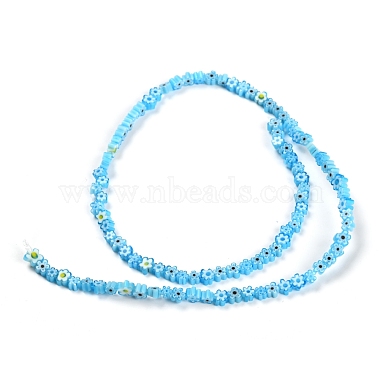 Chapelets de perle de millefiori en verre manuelles(X-LAMP-J035-4mm-09)-6