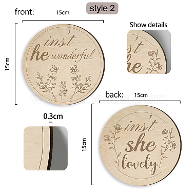 2Pcs 2 Style Double-face Printed Wooden Baby Photo Props(DJEW-WH0601-002)-3