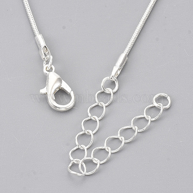 Brass Round Snake Chain Necklaces(X-MAK-T006-11B-S)-2
