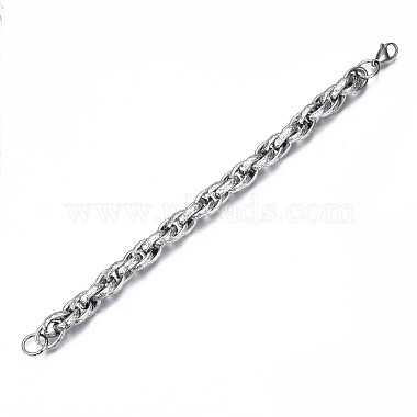 201 bracelet chaîne de corde en acier inoxydable pour hommes femmes(BJEW-S057-69)-2