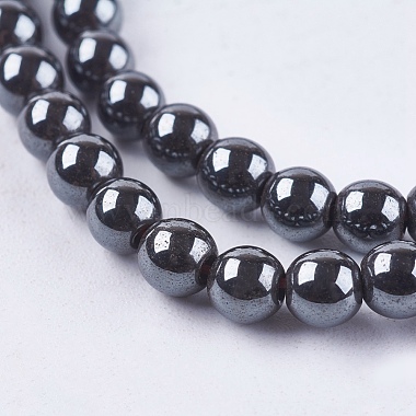 Non-magnetic Synthetic Hematite Bead Strands(G-R193-19-4mm)-3
