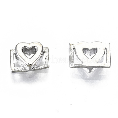 Real Platinum Plated Heart Brass Cabochons