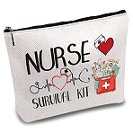 Custom Polycotton Canvas Stroage Bags, Metal Zipper Pouches, Rectangle, Word, 18x25cm(ABAG-WH0029-105)