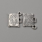 Tibetan Style Alloy Pendants, Suitcase with Word New York & Paris & Tokyo, Antique Silver, 13x17.5x2mm, Hole: 1.5mm(FIND-CJC0004-51AS)