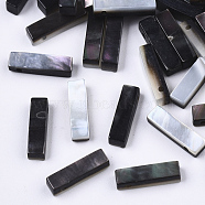 Natural Black Lip Shell Beads, Top Drilled Beads, Letter.I, I: 10x2.5x2.5mm, Hole: 0.6mm(SSHEL-S265-001I)