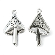 Tibetan Style Alloy Pendants, Lead Free and Cadmium Free, Antique Silver, Mushroom, about 30mm long, 17.5mm wide, 5.5mm thick, hole: 1.5mm(LF0705Y)