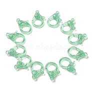 Transparent Plastic Lobster CLaw Clasps, Light Green, 26x19x6mm, Hole: 2mm(KY-H005-A05)