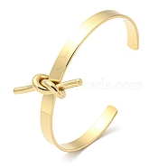 Ion Plating(IP) 304 Stainless Steel Cuff Bangles, Knot, Real 18K Gold Plated, Inner Diameter: 2x2-1/4 inch(4.95x5.8cm)(BJEW-K238-12G)