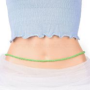 Waist Beads, Glass Seed Beaded Stretch Waist Chain for Women, Green, 31-1/2 inch(80cm), Beads: 5mm(NJEW-C00023-05)