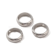 201 Stainless Steel Bead Frames, Ring, Stainless Steel Color, 9x2.5mm, Hole: 1mm(STAS-O130-06P-B)
