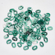 Acrylic Linking Rings, Two Tone, Quick Link Connectors, For Cable Chains Making, Oval, Dark Cyan, 9x6.5x2mm, Inner Diameter: 5mm(SACR-N007-27C)