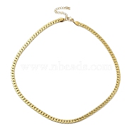 Ion Plating(IP) 304 Stainless Steel Cuban Link Chain Necklace, Golden, 17.72x0.20 inch(45x0.5cm)(NJEW-K249-01A-G)