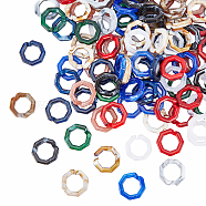 PandaHall Elite 300g 10 Colors Acrylic Linking Rings, Quick Link Connectors, For Jewelry Chains Making, Imitation Gemstone Style, Octagon, Mixed Color, 25.5x25.5x5.5mm, Hole: 16x16mm, about 15pcs/30g, 30g/color(OACR-PH0001-51)