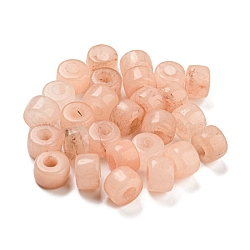 Natural White Jade Dyed Beads, Imitation Pink Aventurine, Column, PeachPuff, 8~8.5x5.5~6mm, Hole: 3~3.3mm(G-G003-A06-05)