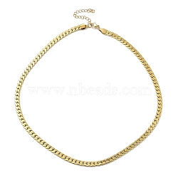 Ion Plating(IP) 304 Stainless Steel Cuban Link Chain Necklace, Golden, 17.72x0.20 inch(45x0.5cm)(NJEW-K249-01A-G)