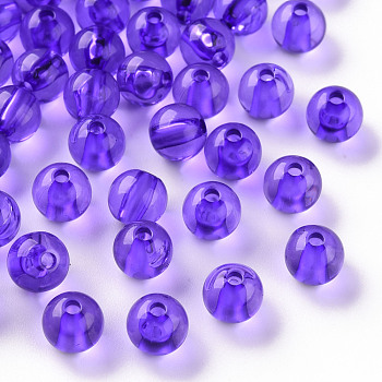 Transparent Acrylic Beads, Round, Blue Violet, 8x7mm, Hole: 2mm, about 1745pcs/500g