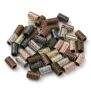 SUPERFINDINGS 48pcs 6 Styles Alloy Beads, Column, Mixed Color, 13.5x8mm, Hole: 5mm