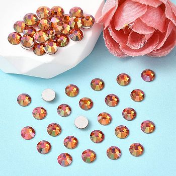 Preciosa&reg MAXIMA Crystal No Hotfix Flatback Stones, Czech Crystal, Dura Foiling, Round(438 11 615 Chaton Rose), 00030 213 Lava, SS12(3~3.2mm)