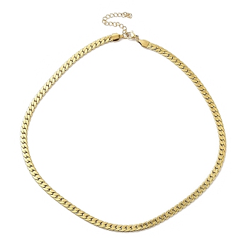 Ion Plating(IP) 304 Stainless Steel Cuban Link Chain Necklace, Golden, 17.72x0.20 inch(45x0.5cm)