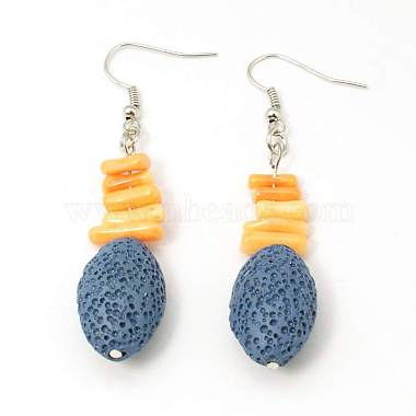 Lava Rock Beads Earring Hooks(EJEW-D097-M)-2