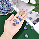 nbeads 2 brins de perles ovales plates en jaspe à taches bleues naturelles(G-NB0003-78)-3