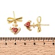 Brass Micro Pave Cubic Zirconia Stud Dangle Earring(EJEW-H108-20A-G)-5