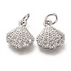Brass Micro Pave Clear Cubic Zirconia Charms(ZIRC-C020-49P)-1