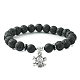 Natural & Synthetic Mixed Gemstone Beaded Stretch Bracelets with Alloy Charms(BJEW-JB09444)-3