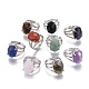 Adjustable Faceted Natural & Synthetic Gemstone Finger Rings(RJEW-I068-B-1)-1