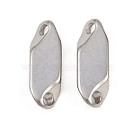 201 Stainless Steel Connector Charms, Stainless Steel Color, Non-Tarnish, Oval, 22.5x8x4mm, Hole: 3mm(STAS-F339-07C-P)