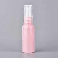 Round Shoulder Plastic Spray Bottles, with Fine Mist Sprayer & Dust Cap, Refillable Bottle, Pink, 10.35x2.72cm, Capacity: 30ml(MRMJ-WH0059-91)