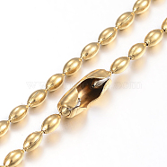 304 Stainless Steel Ball Chain Necklaces Making, Oval, Golden, 29.5 inch(75cm), 4x2.3mm(MAK-I008-03G-A03)
