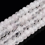 Natural Rose Quartz Bead Strands, Faceted, Rondelle, 6x4mm, Hole: 1mm, about 101pcs/strand, 15.7 inch(X-G-R402-4x6-16)