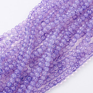 Baking Painted Glass Beads Strands, Imitation Opalite, Round, Medium Purple, 6mm, Hole: 1.3~1.6mm, about 133pcs/strand, 31.4 inch(DGLA-Q023-6mm-DB67)