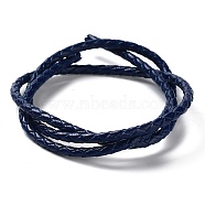 Braided Leather Cord, Prussian Blue, 3mm, 50yards/bundle(VL3mm-9)