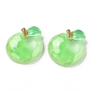 Transparent Resin Decoden Cabochons, Apple, Lime, 20x19.5x6mm(X-CRES-J046-03H)