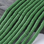 Handmade Polymer Clay Beads, Disc/Flat Round, Heishi Beads, Dark Sea Green, 8x0.5~1mm, Hole: 2mm, about 380~400pcs/strand, 17.7 inch(X-CLAY-R067-8.0mm-46)