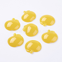 Colorful Acrylic Cabochons, Apple, Golden, about 49mm long, 46mm wide, 12.5mm thick(PAH032Y-2)