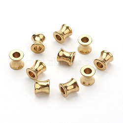 304 Stainless Steel European Large Hole Beads, Column, Golden, 8x8mm, Hole: 4mm, 10pcs/set(OPDL-E005-15G)