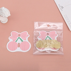 Paper Hair Clip Display Cards, Cherry, Pink, 6.1x6.5x0.05cm, Hole: 6mm(CDIS-C001-01)