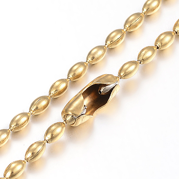 304 Stainless Steel Ball Chain Necklaces Making, Oval, Golden, 29.5 inch(75cm), 4x2.3mm