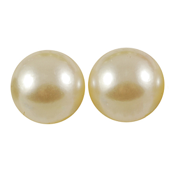 ABS Plastic Imitation Pearl Cabochons, Half Round, Beige, 2x1mm