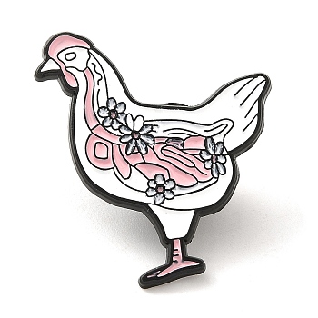 Alloy Brooches, Enamel Pins for Women Men, Chick, 30.5x26x1.5mm