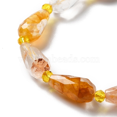 Natural Yellow Hematoid Quartz/Golden Healer Quartz Beads Strands(G-B028-A08)-4