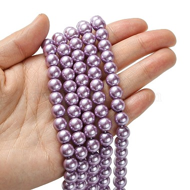 Eco-Friendly Glass Pearl Beads Strands(HY-A008-8mm-RB056)-4