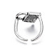 Padlock with Word Love Alloy Open Cuff Ring for Women(RJEW-T009-42AS)-2