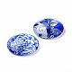 Blue and White Floral Printed Glass Flatback Cabochons(X-GGLA-A002-20mm-XX)-3