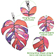 акриловые подвесные украшения в виде листьев монстеры(HJEW-WH0043-33A)-3